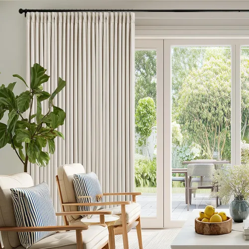 Miniatura 91 de Juego de 2 paneles de cortinas plisadas negras de 80 pulgadas para sala de estar, cortinas plisadas de lino con forro de 80 pulgadas de largo, 100%
