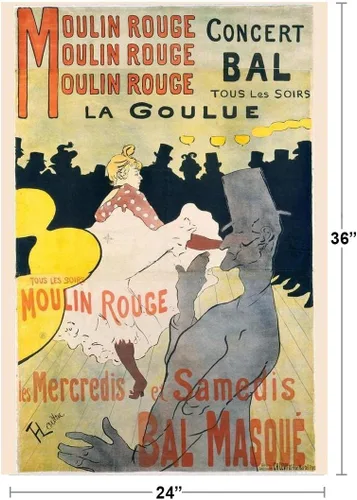 Miniatura 3 de Póster de Moulin Rouge Toulouse Lautrec Prints Dance Paris Vintage Nouveau francés Cool Wall Art Poster 24x36