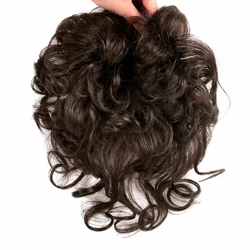 Miniatura 3 de Tupé corto de cabello humano para mujer, con cierre rizado, peluca de cabello natural, con clip, tejido natural, reemplazo de peluca, para línea
