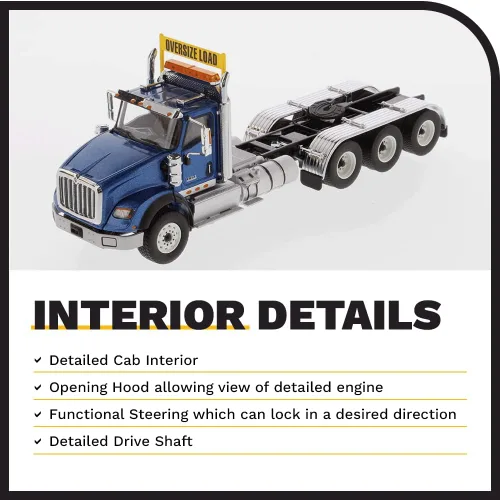 Miniatura 3 de 1:50 International HX620 SBFA Day Cab Tridem - Azul Metálico - Diecast Masters - 71010