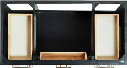 Miniatura 5 de DKB Isabella - Mueble de baño negro de 42 pulgadas con fregadero, lavabo rectangular, encimera de cuarzo blanco puro y protector contra salpicaduras