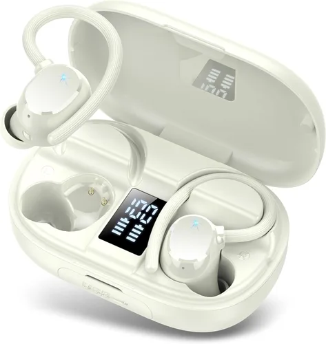 Miniatura 13 de hadbleng Auriculares inalámbricos Bluetooth deportivos 128 horas de reproducción Bluetooth 5.3 con pantalla LED, potentes graves sobre la oreja