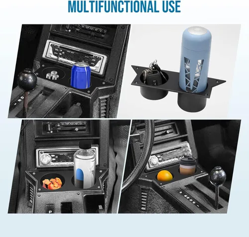 Miniatura 4 de Soporte para taza de agua Chevy Camaro 1982-1992 de tercera generación, bandeja de cenizas, soporte de taza de aluminio para consola central (negro)