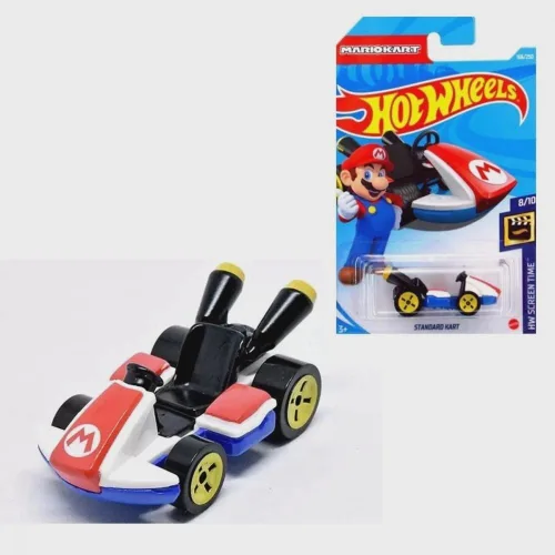 Miniatura 3 de Hot Wheels Mario Kart Go-Kart, rojo, escala 1:64, metal fundido a presión, niños, niños