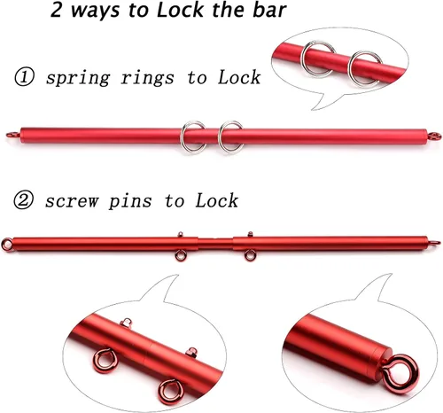 Miniatura 3 de Sovyime Barra esparcidora roja expandible para entrenamiento de ayuda deportiva, equipo de acondicionamiento físico para restaurar pilates, kit