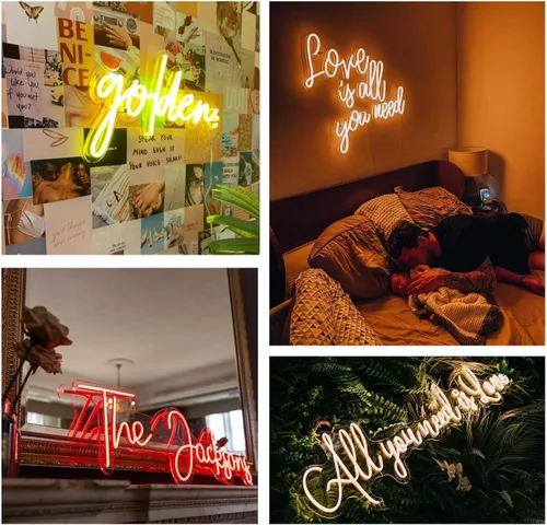 Miniatura 4 de MOLCOVEX Letreros de neón personalizados: luces LED de neón personalizadas para bodas, letrero de nombre de neón personalizable para dormitorio