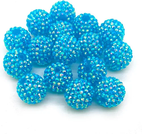 Miniatura 7 de Cuentas de diamantes de imitación de colores redondas espaciadoras para joyería, pulsera, collar, bolígrafo, bolsa, cadena, suministros de 0.630 in