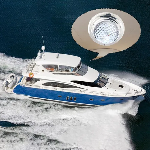 Miniatura 4 de Luz de cúpula de barco marino LED Luz de cabina de barco con interruptor Montaje en superficie de acero inoxidable 12 voltios 6.7 pulgadas (blanco)