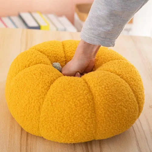 Miniatura 2 de OUKEYI Almohada de suelo de flores de 13.8 pulgadas con forma de calabaza, cojín de asiento lindo cojín para silla, almohada de gran