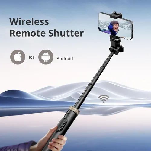 Miniatura 2 de Sensyne Trípode extensible de 72" para iPhone y Selfie Stick con soporte de teléfono desmontable y control remoto inalámbrico, compatible con todos