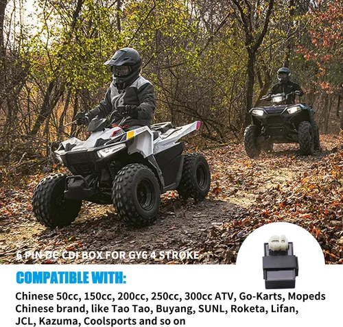 Miniatura 6 de JINGKE Caja CDI de 6 pines DC para GY6 de 4 tiempos 50cc 125cc 150cc, para scooter, ciclomotor, Taotao, ATV, Quad, Go Kart, Moto (DC-GY6)