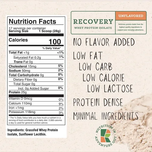 Miniatura 3 de Aislado de proteína de suero – Proteína en polvo alimentada con pasto para la recuperación – 0.78 oz de proteína – 17 porciones