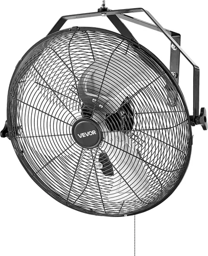 VEVOR Ventilador industrial de montaje en pared de 18 pulgadas, alta velocidad 4000 CFM con 3 velocidades, potente ventilador de pared de garaje con