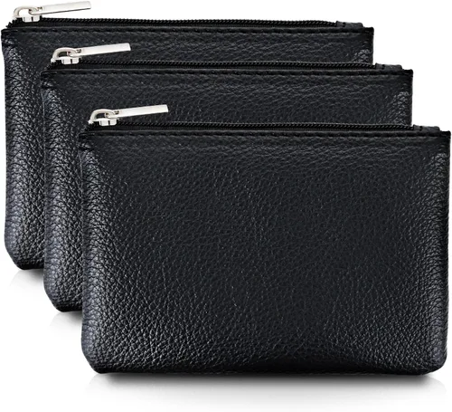 simarro Monedero de cuero con cremallera, monedero de PU con patrón de lichi, monedero portátil para cambio, mini monedero, bolsillo para monedas,