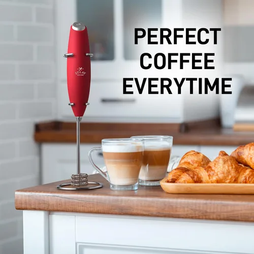 Miniatura 469 de Zulay Milk Boss Espumador de leche potente manual, hace espuma para latte, batidor para mezclar bebidas, café, miniespumador para capuchino, frappé