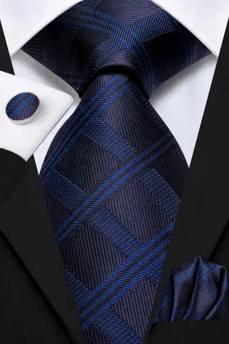 Miniatura 242 de Dubulle Corbata tejida de cachemira para hombre y gemelos de pañuelo para hombre, conjunto de gemelos para boda formal y negocios