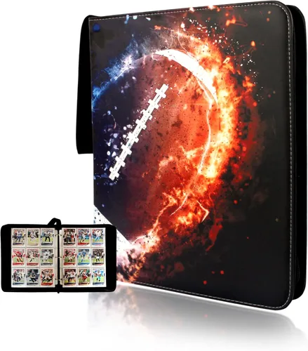 Miniatura 9 de Carpeta de tarjetas compatible con tarjetas de fútbol americano, tarjetas de intercambio, para MTG y otros TCG, se adapta a 400 tarjetas con 50