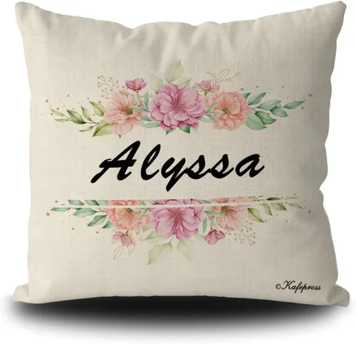 Miniatura 13 de Custom Gifts Bloom Flowers Green Leaves Personalized Floral Pillowcase with Name, 16x16 Inch Double Sided, Spring Summer Flower Pillow Cover Gifts