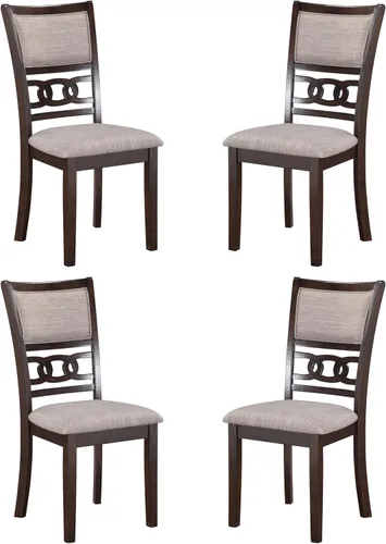 Miniatura 31 de New Classic Furniture Gia - Silla de comedor (juego de cuatro), asiento y respaldo tapizados en tela gris claro, color gris