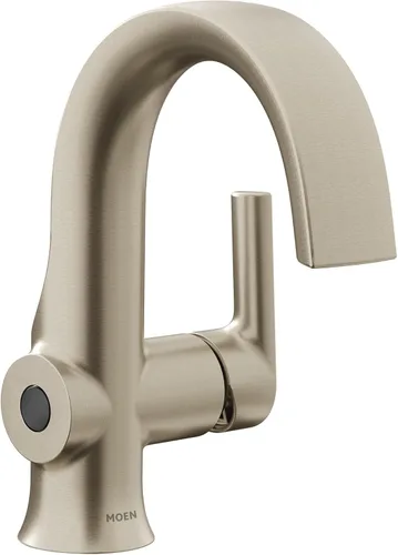Moen Doux S6910EWBN - Grifo para lavabo de baño de níquel cepillado Motionsense Wave sin contacto de una sola manija, S6910EWBN