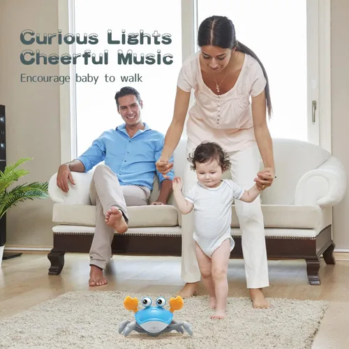Miniatura 3 de Yeaye Juguetes de Cangrejo para Bebés - Juguetes de Tiempo de Barriga para Niños Niñas de 3 4 5 6 7 8 9 10 11 12 con Sistema de Aprendizaje de Rosa