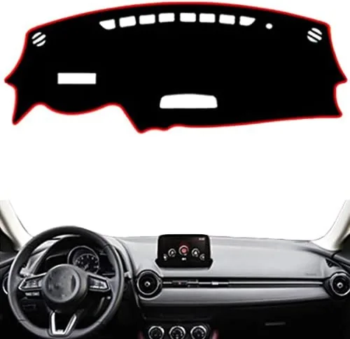 Miniatura 2 de KAYJAE Tapete para cubierta de salpicadero de coche, para Mazda CX3 CX-3 2018, borde rojo, antideslizante, cubierta para salpicadero, accesorios