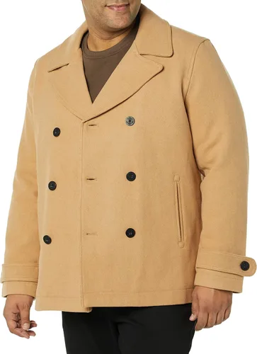 Miniatura 3 de Tienda Essentials Peacoat de mezcla de lana pesada de doble botonadura para hombre