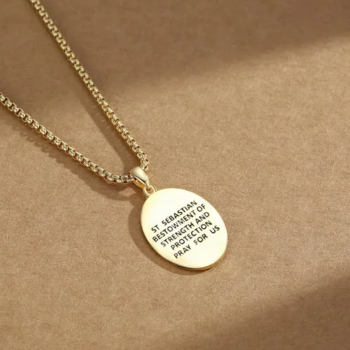 Miniatura 338 de Collar de plata de ley 925 con medalla de San Patrón, colgante de protección católica, amuleto, joyería religiosa para hombres y mujeres