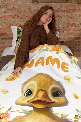 Miniatura 6 de Manta de pato bonita y personalizada, mantas suaves de franela acogedora y ligera, regalo perfecto para cama, sofá, sofá, 50 x 40 pulgadas, pequeña