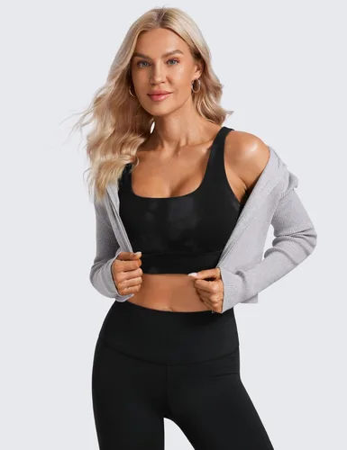 Miniatura 40 de CRZ YOGA Butterluxe - Brasier deportivo con espalda en U para mujer, cuello redondo, acolchado, de bajo impacto, para yoga, entrenamiento