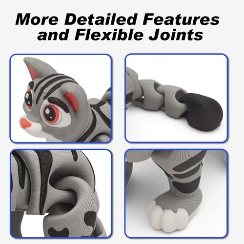 Miniatura 82 de Yipintang Criaturas Impresas en 3D Animales Flexibles - Juego de Animales Fidget de 7 Pulgadas para Decoración de Estantes (Pareja de León Adulto)