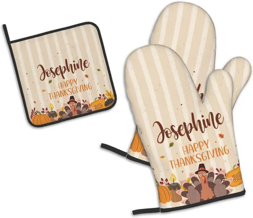 Miniatura 27 de Manoplas de horno personalizadas para Navidad, juego de guantes de horno personalizados y soportes para ollas con foto, divertidos regalos