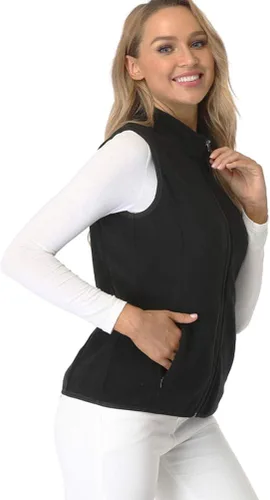 Miniatura 2 de Fuinloth Chaleco de vellón para mujer suave polar sin mangas ajuste clásico con cremallera en los bolsillos