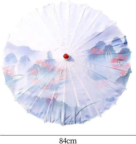 Miniatura 4 de Paraguas de papel de aceite de estilo oriental, paraguas de baile antiguo, impermeable, 33 pulgadas, paraguas de papel aceitado chino