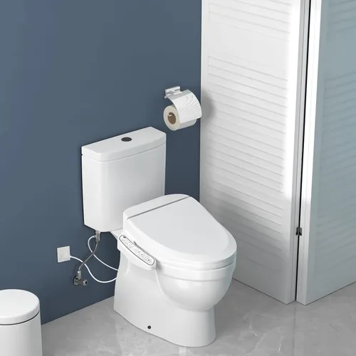 Miniatura 7 de ZMJH ZMA102D Asiento de inodoro con bidé, redondo inteligente, agua caliente ilimitada, lavado en remolino, calentado electrónicamente, secador