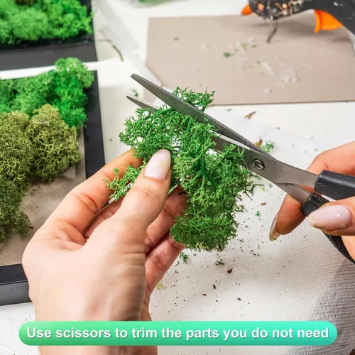 Miniatura 4 de uxcell Musgo de reno preservado, musgo falso de 4 onzas para manualidades, musgo seco artificial para decoración, manualidades, terrarios, plantas