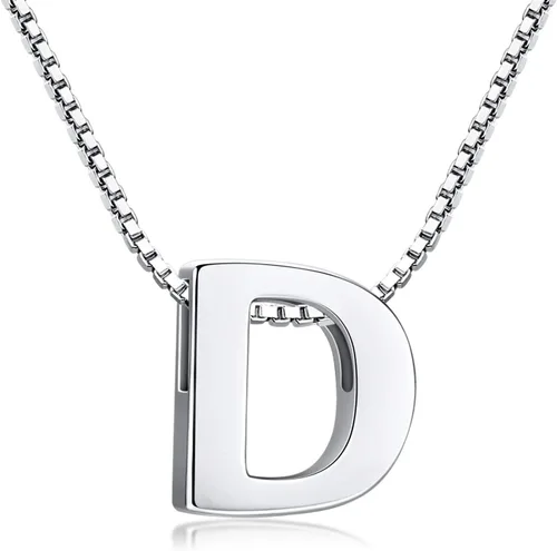 CANDYFANCY Collar con inicial de plata de ley 925 con dije de letra personalizable con 26 letras del alfabeto para mujeres y hombres A-Z