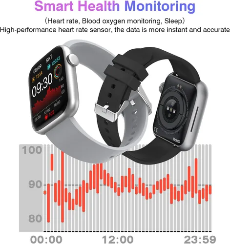 Miniatura 8 de EarlySincere Reloj inteligente 2024 para hombres y mujeres con llamada Bluetooth, pantalla táctil HD de 1.9 pulgadas, reloj inteligente con IP67 Gris