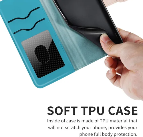 Miniatura 5 de Samsung Galaxy A03s - Funda tipo cartera con tarjetero y ranura a prueba de golpes, de piel sintética, con función atril y protección magnética