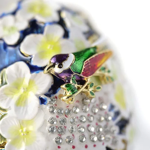 Miniatura 4 de Apropos Huevo Faberge pintado a mano de estilo vintage con esmalte rico y diamantes de imitación brillantes caja de joyería