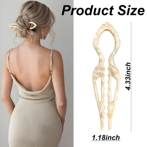 Miniatura 7 de 4 horquillas para el cabello para mujer, horquillas francesas en forma de U, elegantes accesorios para el cabello de mujer, horquilla francesa