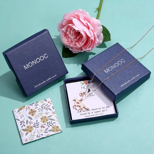 Miniatura 7 de MONOOC Regalos de Pascua para niños y niñas, regalos de caballo para niñas, collar de caballo de acero inoxidable para niñas, joyería para niños