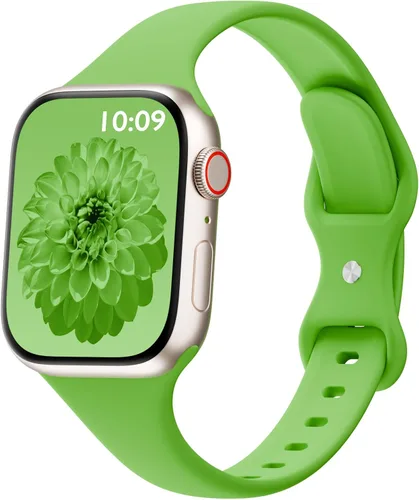 Miniatura 31 de Bandas delgadas de silicona deportivas compatibles con Apple Watch de 38mm 42mm 40mm 44mm 41mm 45mm 46mm 49mm, correa de repuesto delgada y estrecha