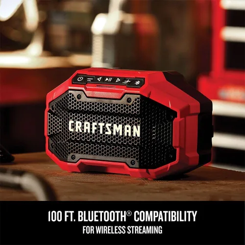Miniatura 17 de CRAFTSMAN V20 Altavoz Bluetooth Portátil Inalámbrico, Solo Herramienta (CMCR001B), Rojo