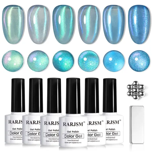 Miniatura 25 de RARJSM Juego de Esmaltes de Gel Nude Colección Jelly Pink de 6 Colores Naturales Transparentes Rosa Translúcido Lechoso Malva Morado Marrón Claro