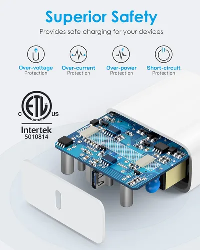 Miniatura 8 de CXX Cargador rápido para iPhone 17/16/15 [paquete de 3] Cargador de pared USB C de 20 W con cable C a C de 6 pies compatible con iPhone 17/16/15