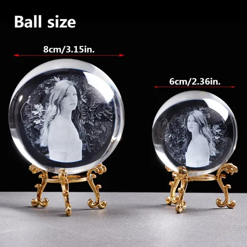 Miniatura 5 de Bola de fotos de cristal personalizada, bola de cristal con foto personalizada, accesorios de decoración del hogar, esfera de cristal para fotos