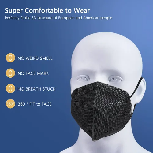 Miniatura 7 de Paquete de 60 mascarillas KN95, mascarillas de 5 capas envueltas individualmente, eficiencia de filtro ≥95%