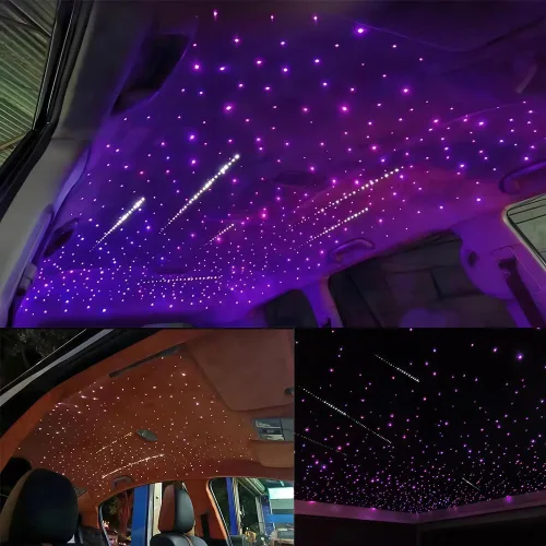 Miniatura 5 de AKEPO Kit de luces de fibra óptica de estrella fugaz centelleante de 10W, uso en automóvil y hogar, control por aplicación de meteoritos, luz
