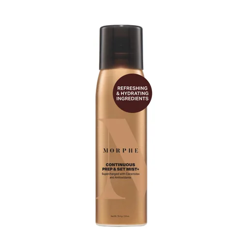 Morphe Spray fijador de preparación continua y fijación, espray hidratante para maquillaje y preparación de la piel, enriquecido con ceramidas y